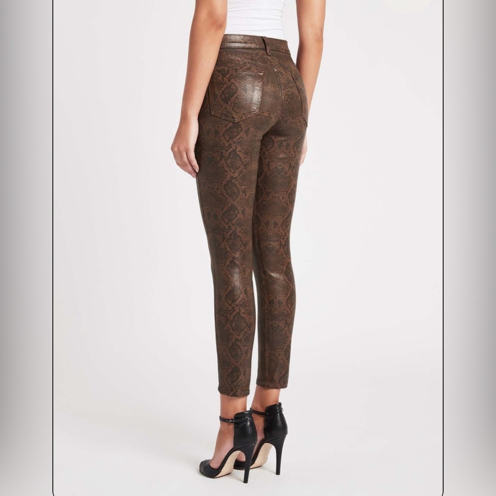 NWT J BRAND Alana High Rise Crop Skinny Jeans Animal Snake Brown Sz 32 Msrp $340 - Picture 2 of 15